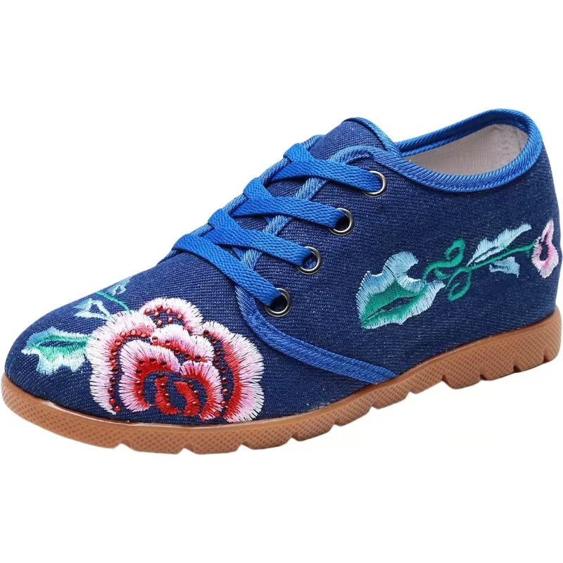 Ethnic Fabric - Woman Increased Internal Embroidered Cloth Shoes