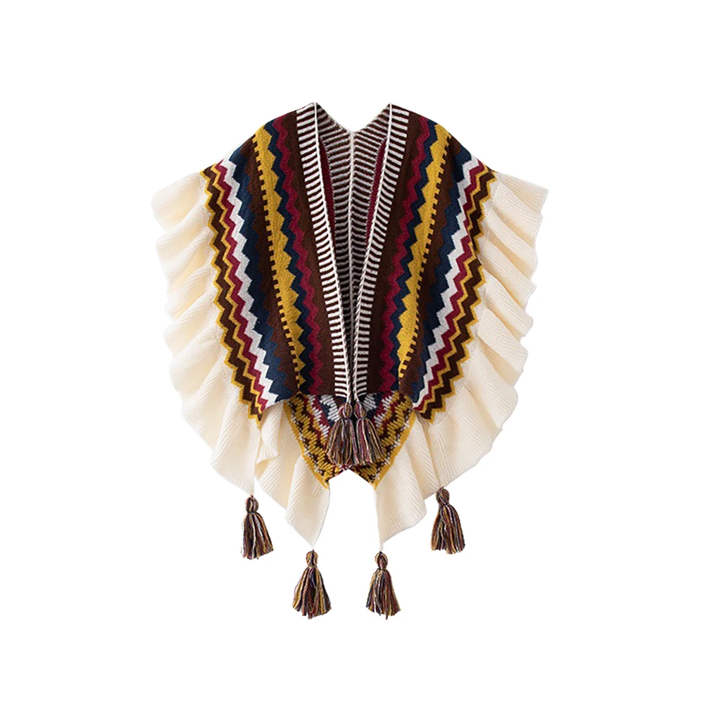 Winter Ethnic Fashion For Women - Bohemia Shawl Women Mohair Knitted Tassel