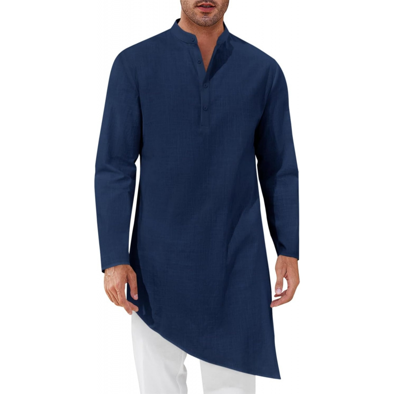 Kurta Men Cotton - Mens Kaftan Robe Thobe Cotton Long