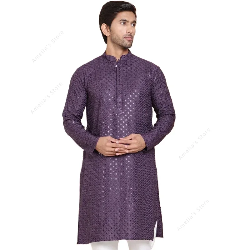 Kurta Men Cotton - Indian Men's Kurta Tunic Cotton Lightweight