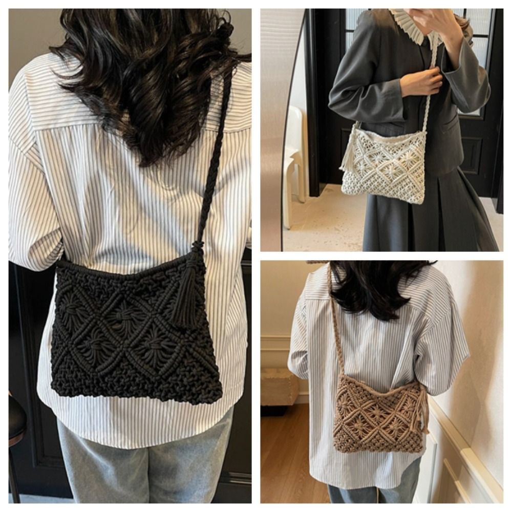 Ethnic Fabric - Tassel Weave Shoulder Bag Women Korean