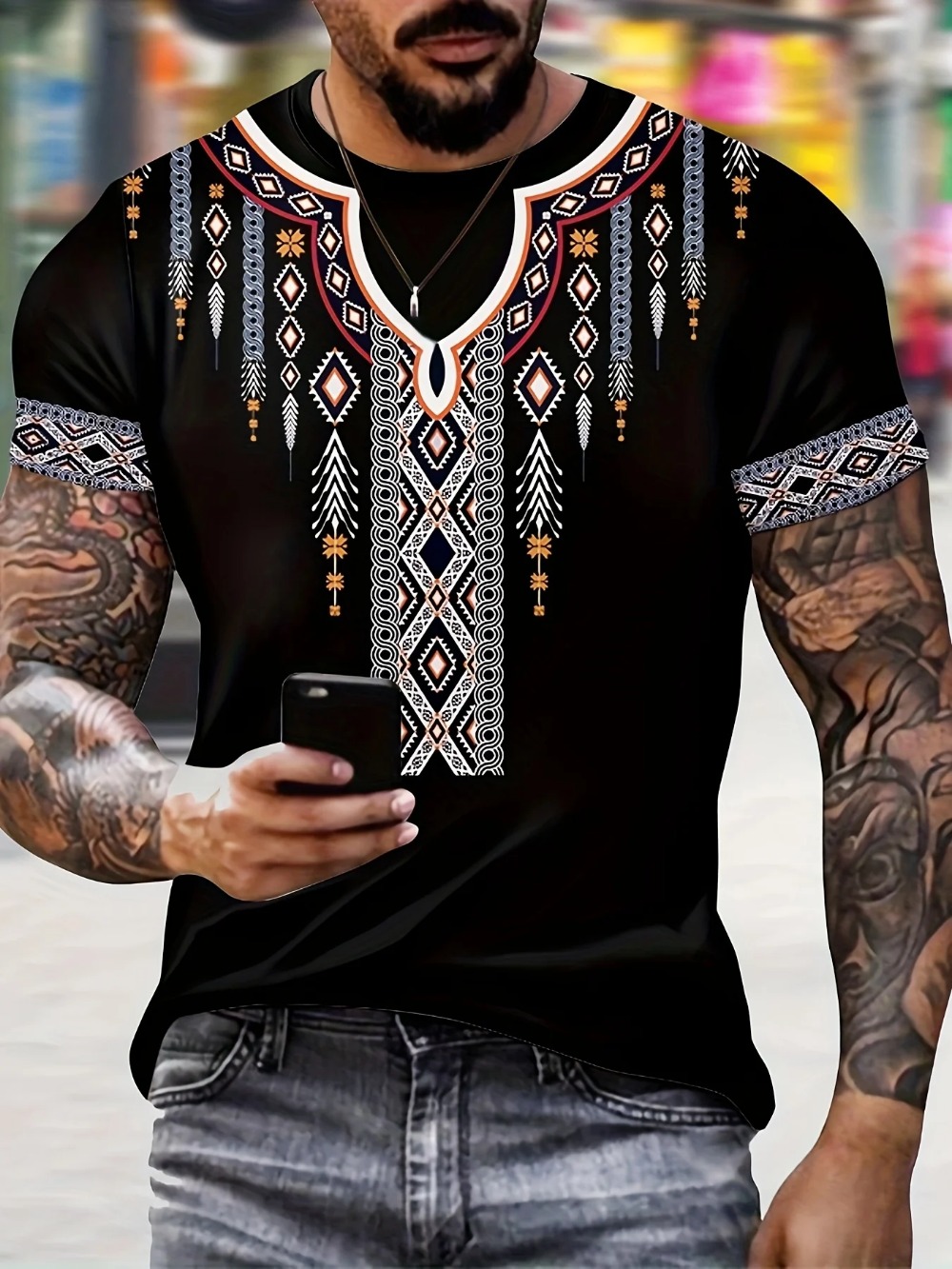 Y2K Ethnic Fashion - Ethnic Style Pattern Creative Digita3DPrint Sport