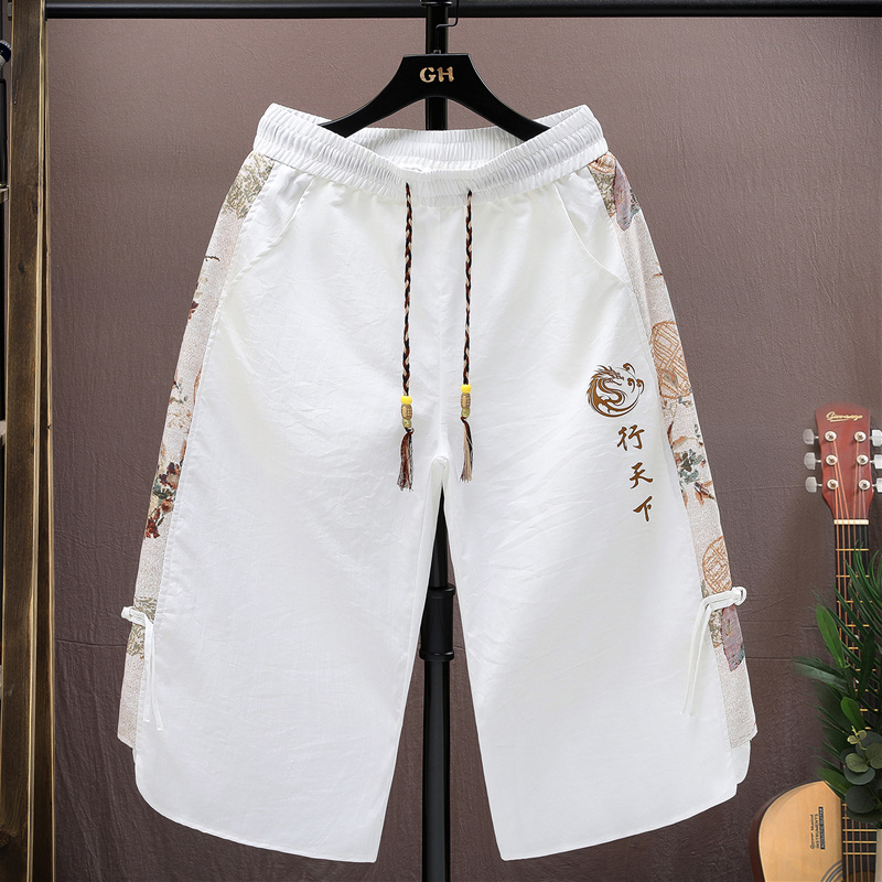Urban Ethnic Fashion - Ice Silk Casual Shorts Men's Summer