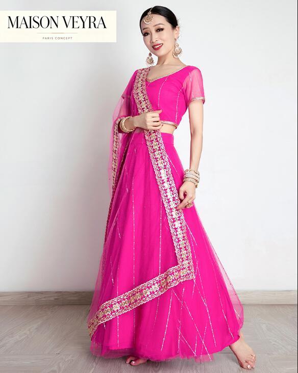 Saree Georgette Women - India Women's Saree Embroidery Georgette Rhinestones