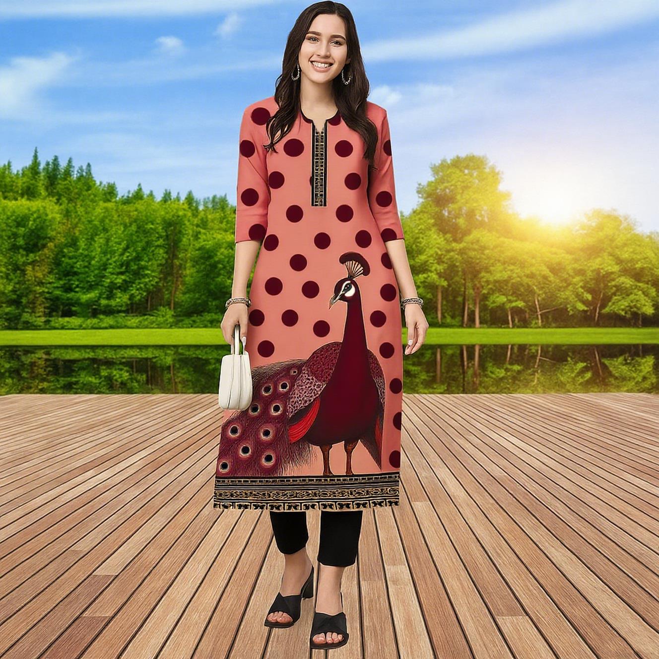 Ethnic Fashion Kurtis - Muslim Kurt Women Casual Fashion Dress