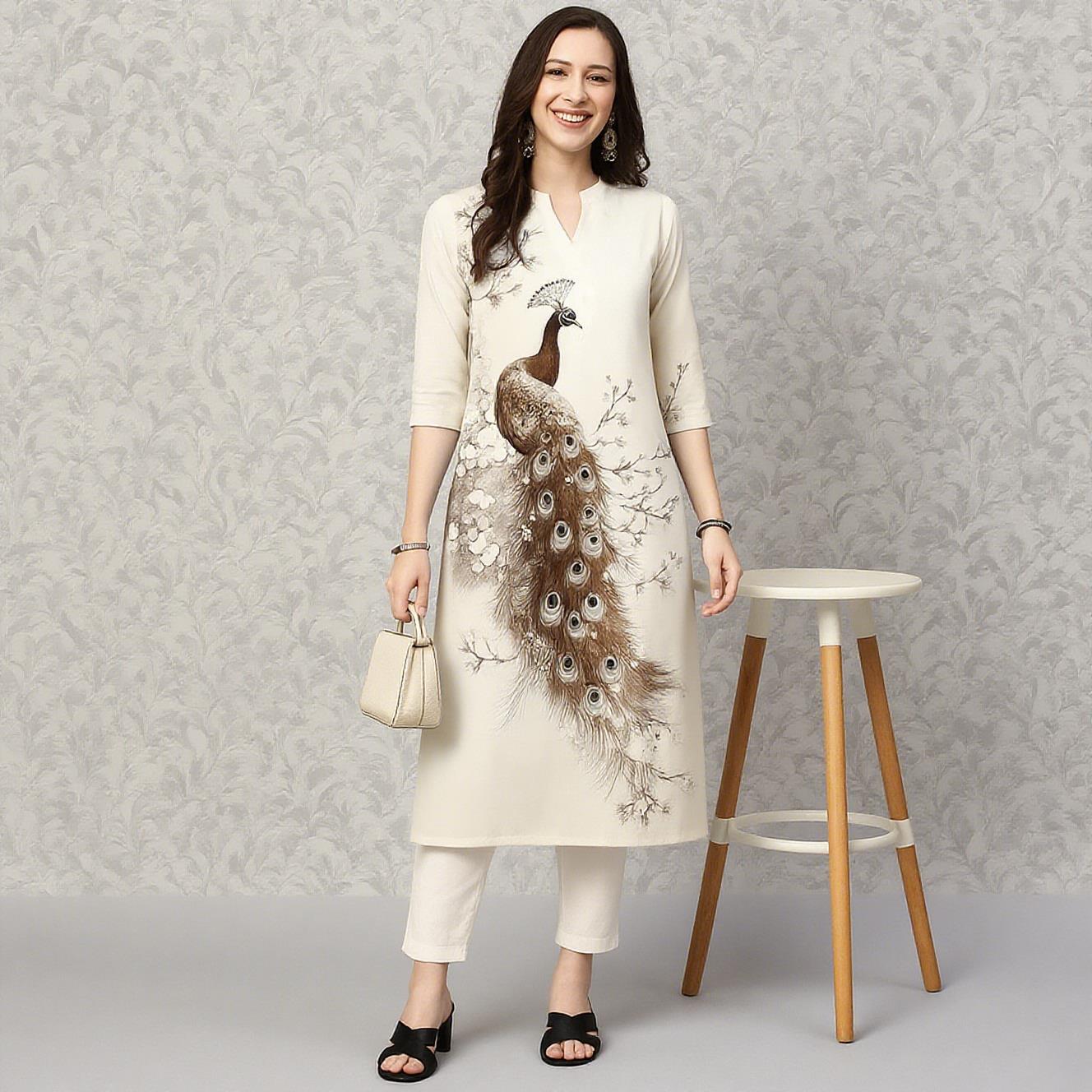 Peacock Women's Kurt Casual Fa - đánh giá và giá Ethnic Fashion Kurtis