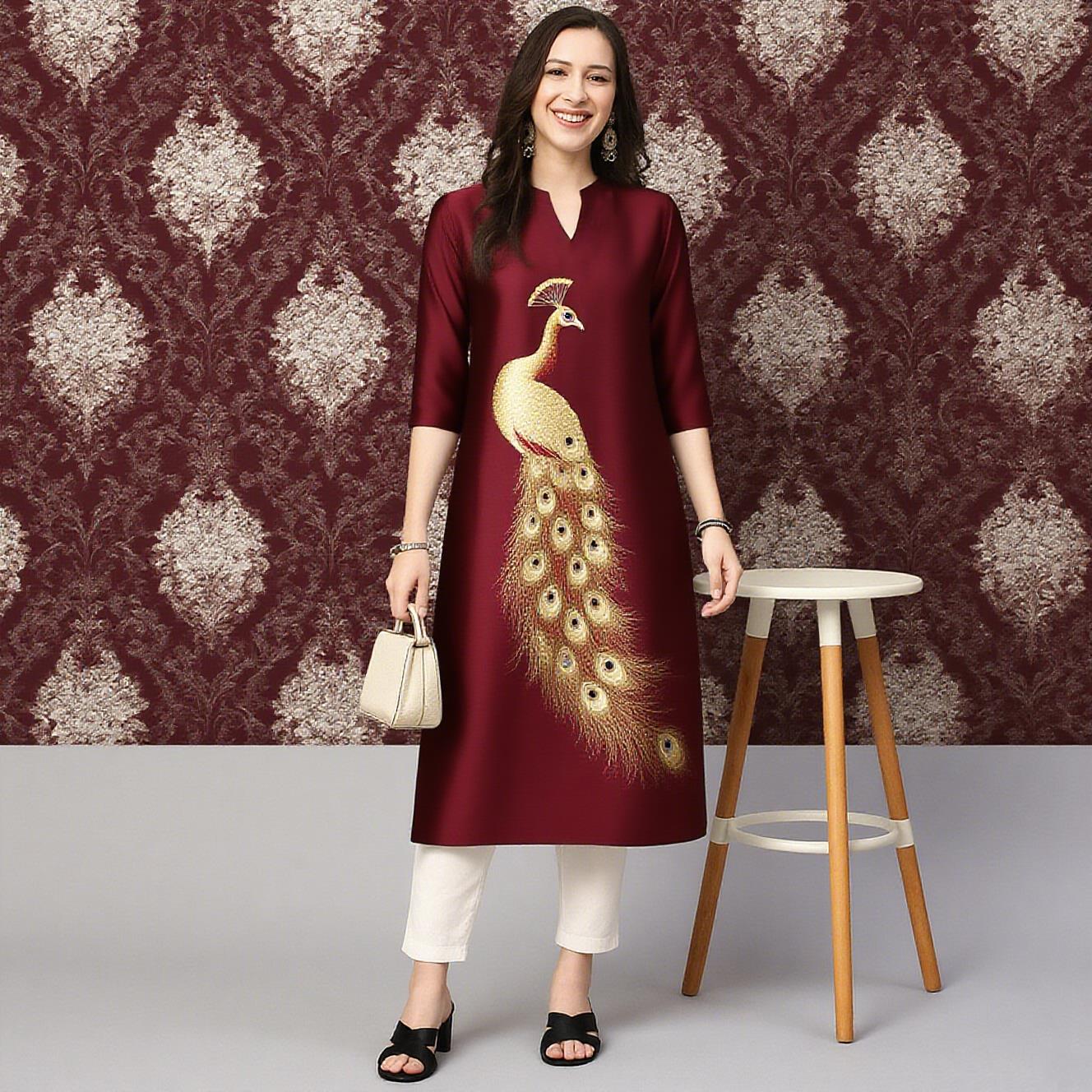 Peacock Women's Kurt Casual Fa - đánh giá và giá Ethnic Fashion Kurtis