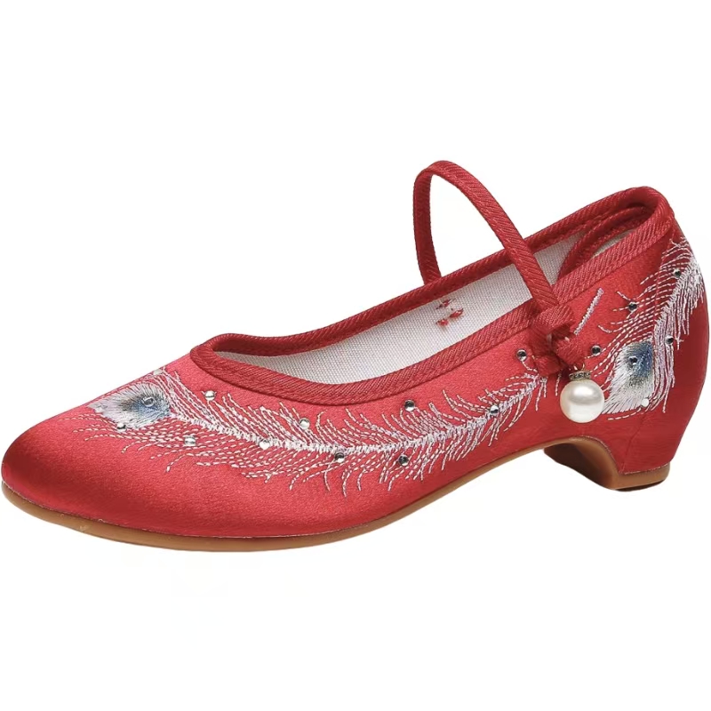 Women New Low Heel Silk Embroi - đánh giá và giá Ethnic Fabric