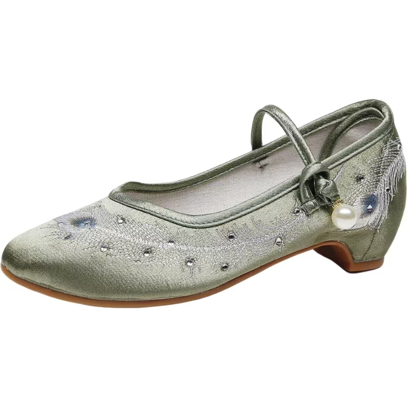 Women New Low Heel Silk Embroi - đánh giá và giá Ethnic Fabric