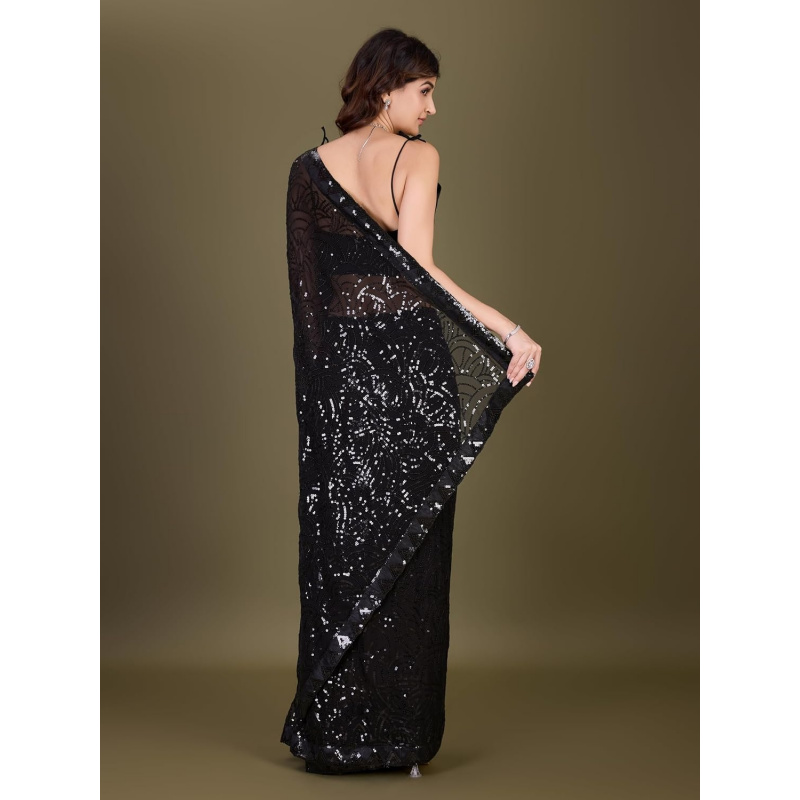 Women's Georgette Sequence Emb - đánh giá và giá Saree Georgette Women