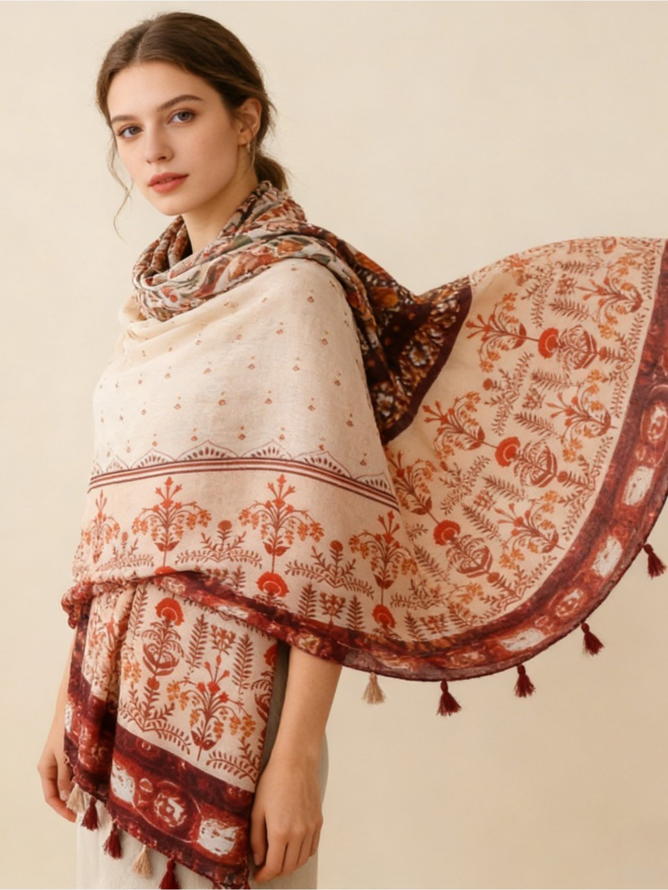 1Pc French retro printing atmo - đánh giá và giá Go Ethnic Fashion