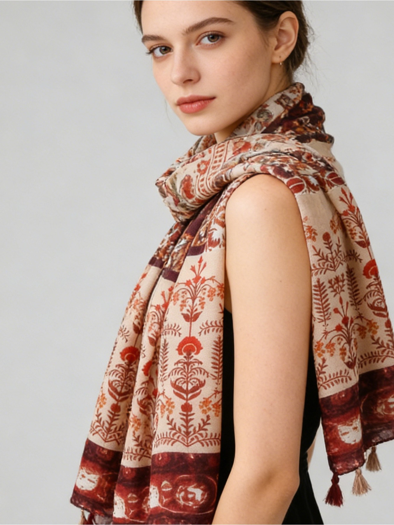 1Pc French retro printing atmo - đánh giá và giá Go Ethnic Fashion