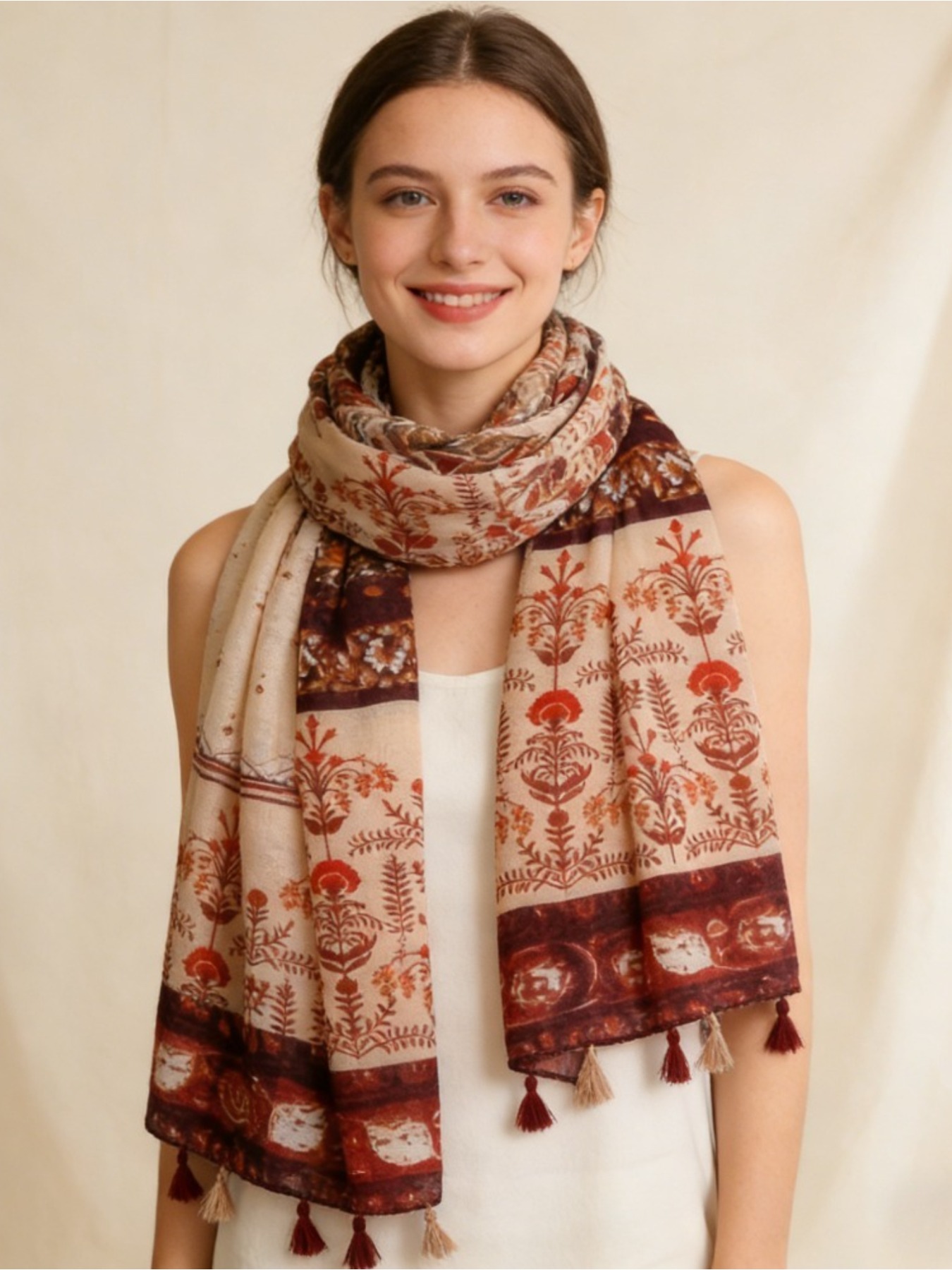 1Pc French retro printing atmo - đánh giá và giá Go Ethnic Fashion