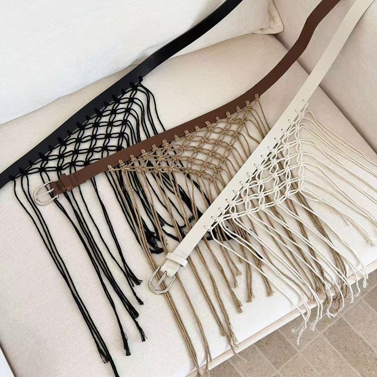 Casual Y2K Tassel Weave Waist  - đánh giá và giá Y2K Ethnic Fashion