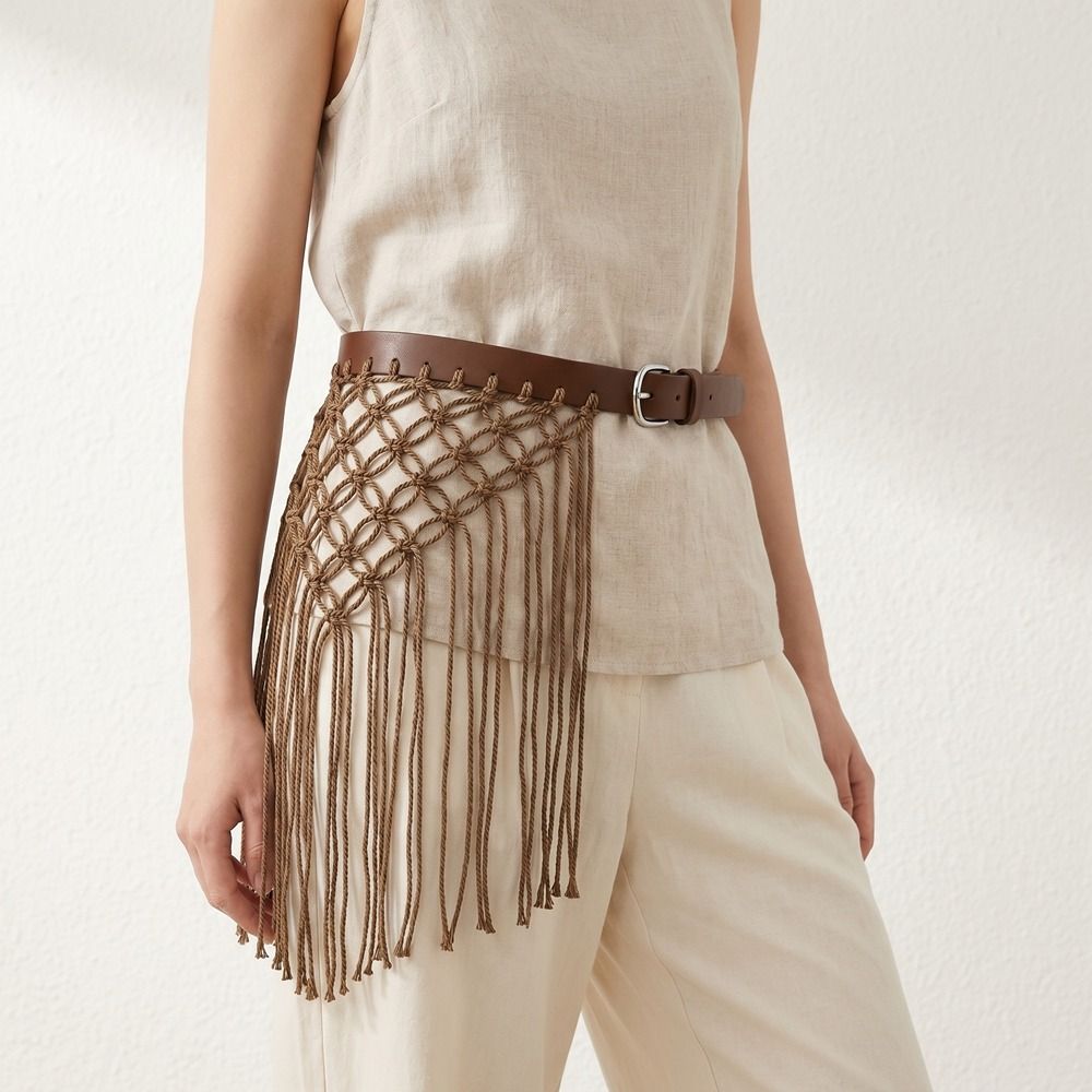 Casual Y2K Tassel Weave Waist  - đánh giá và giá Y2K Ethnic Fashion