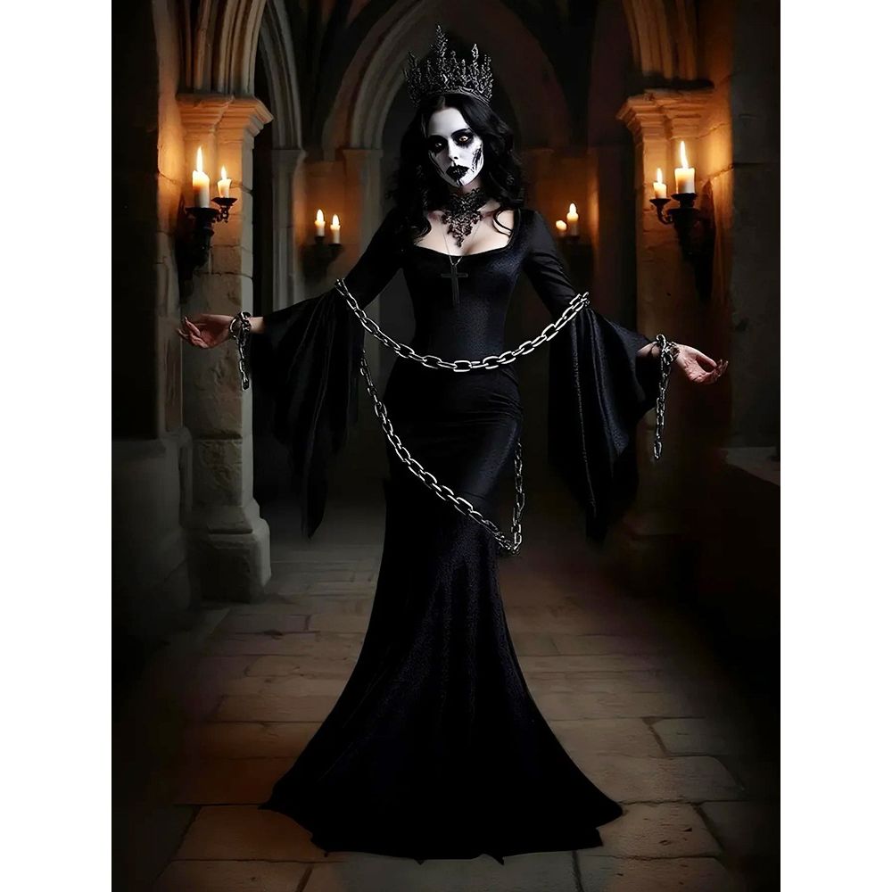 Gothic  Bat Witch Long Dress H - đánh giá và giá Ethnic Clothing & Online Fashion Store Khaadi Uk