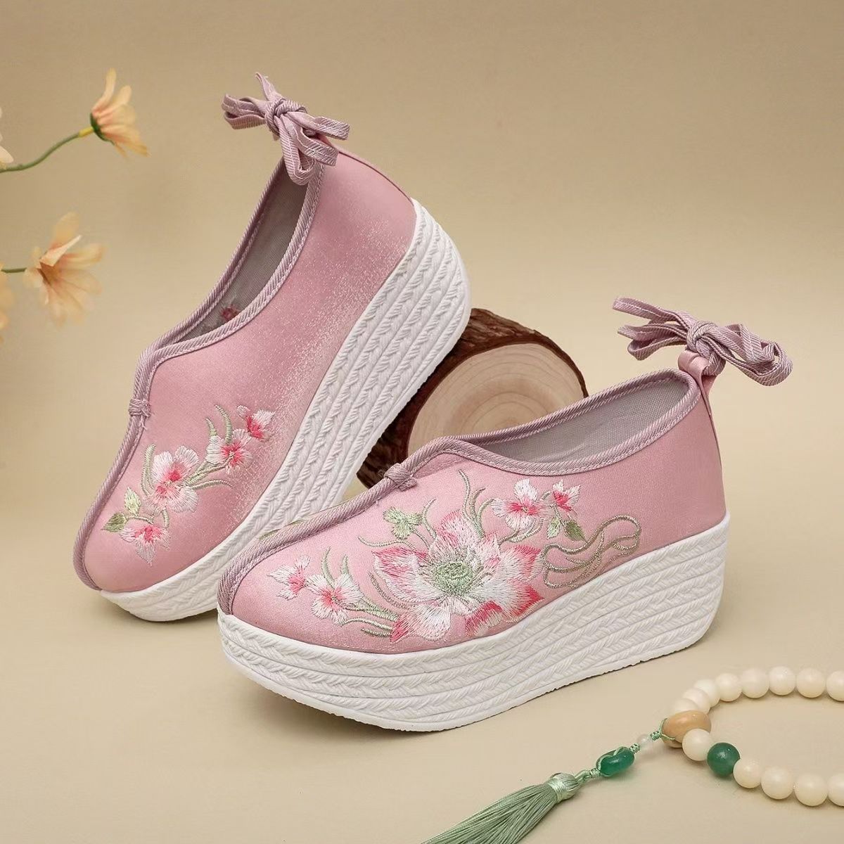 Woman Ethnic Style Wedges Embr - đánh giá và giá Ethnic Fabric