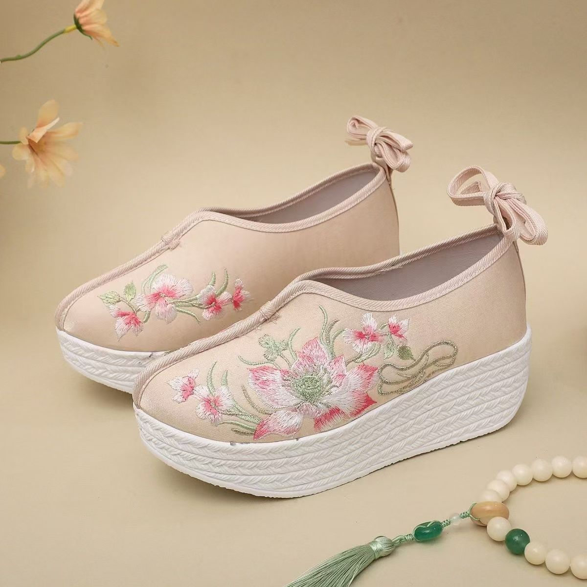 Woman Ethnic Style Wedges Embr - đánh giá và giá Ethnic Fabric