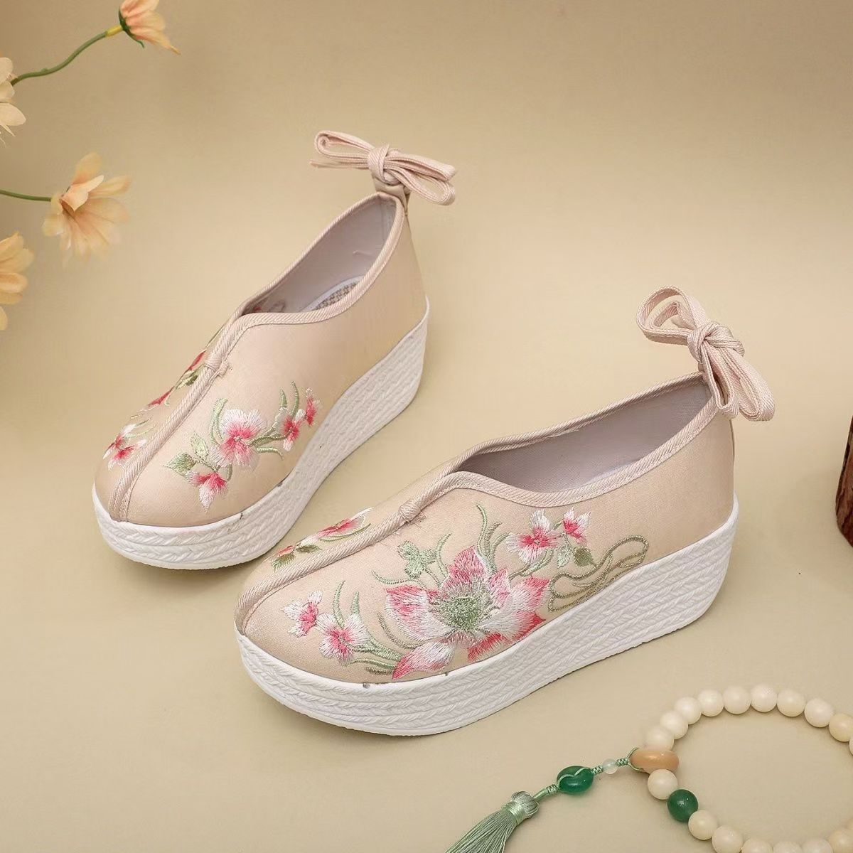 Woman Ethnic Style Wedges Embr - đánh giá và giá Ethnic Fabric