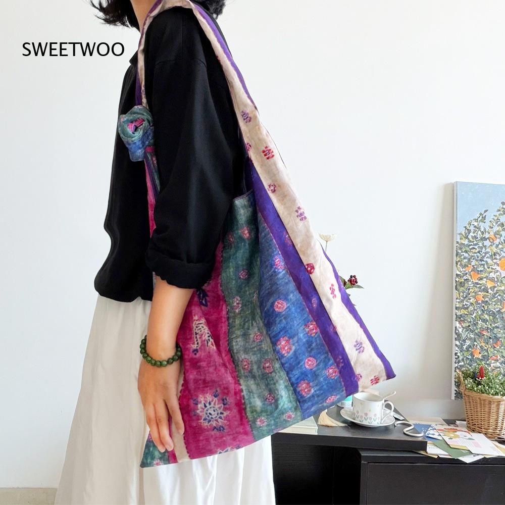 Purple Patchwork Ethnic Stripe - đánh giá và giá Ethnic Fashion Way