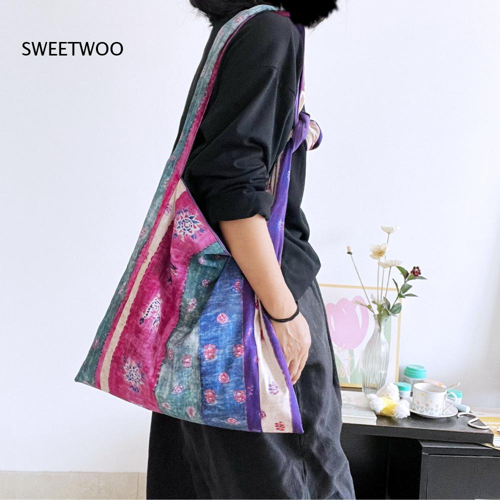 Purple Patchwork Ethnic Stripe - đánh giá và giá Ethnic Fashion Way
