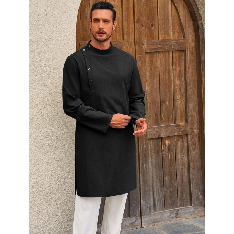 Mens Kaftan Thobe Robe Long Sl - đánh giá và giá Kurta Men Cotton