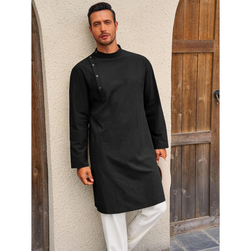 Mens Kaftan Thobe Robe Long Sl - đánh giá và giá Kurta Men Cotton