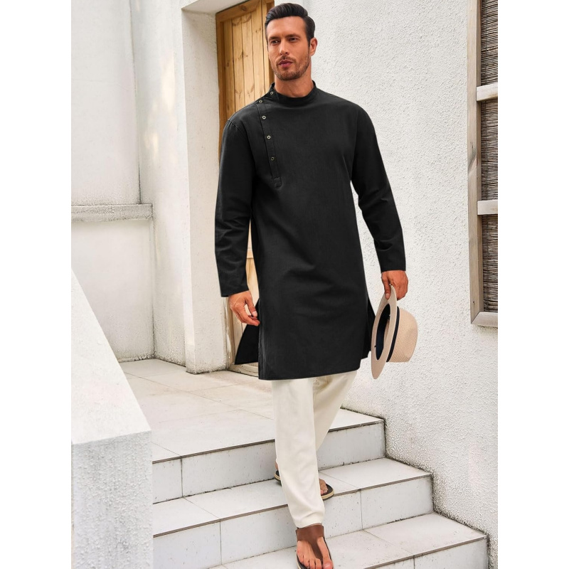 Mens Kaftan Thobe Robe Long Sl - đánh giá và giá Kurta Men Cotton