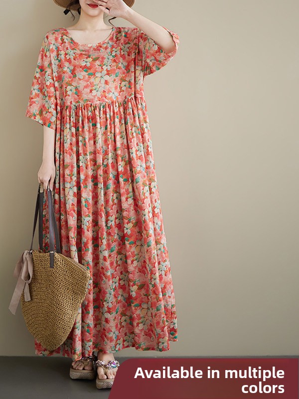 Summer New plus Size round Nec - đánh giá và giá Ethnic Style Dresses