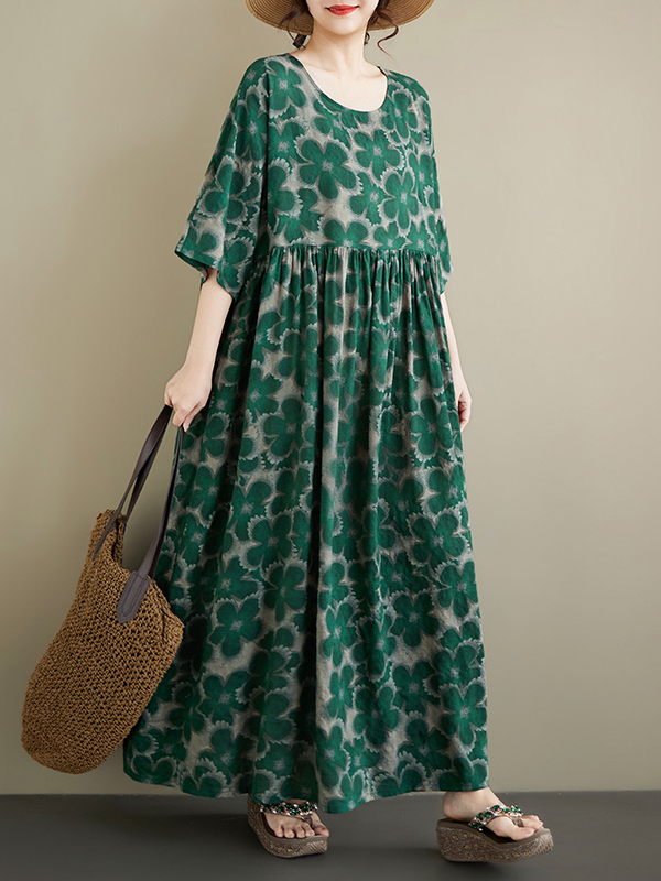 Summer New plus Size round Nec - đánh giá và giá Ethnic Style Dresses