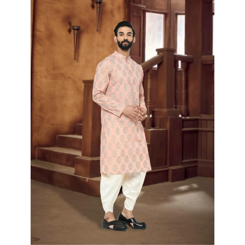 Mens Kurta - Printed Cotton Bl - đánh giá và giá Kurta Men Cotton