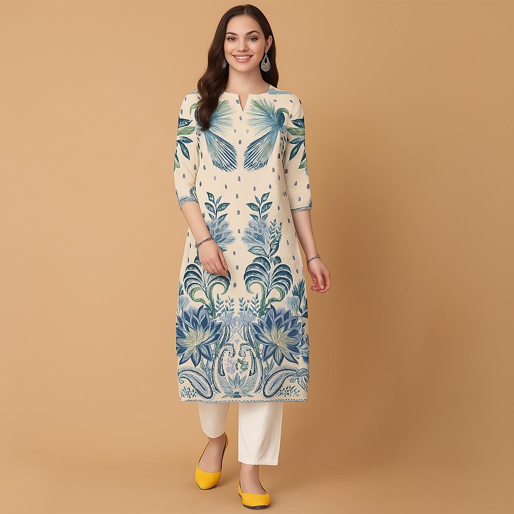 Muslim Flowers Kurt Christmas  - đánh giá và giá Ethnic Fashion Kurtis