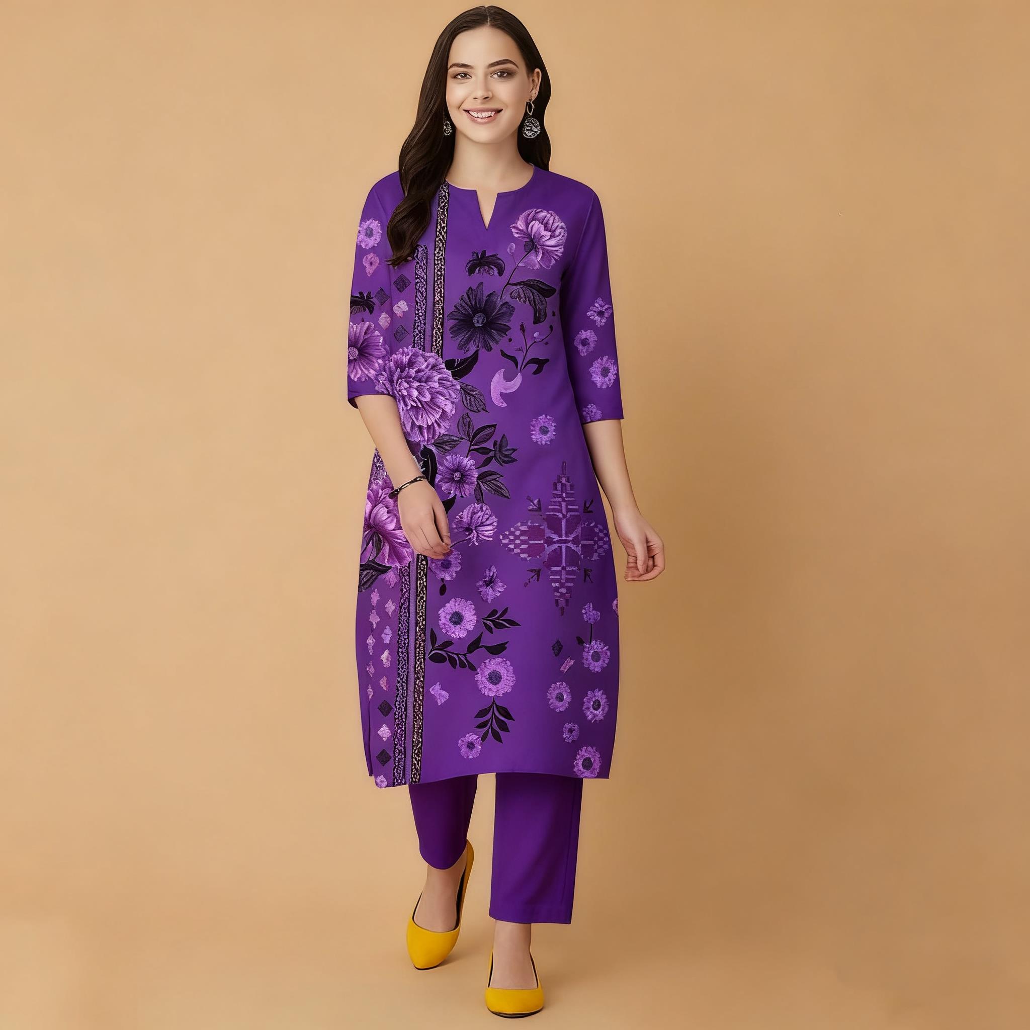 Muslim Flowers Kurt Christmas  - đánh giá và giá Ethnic Fashion Kurtis