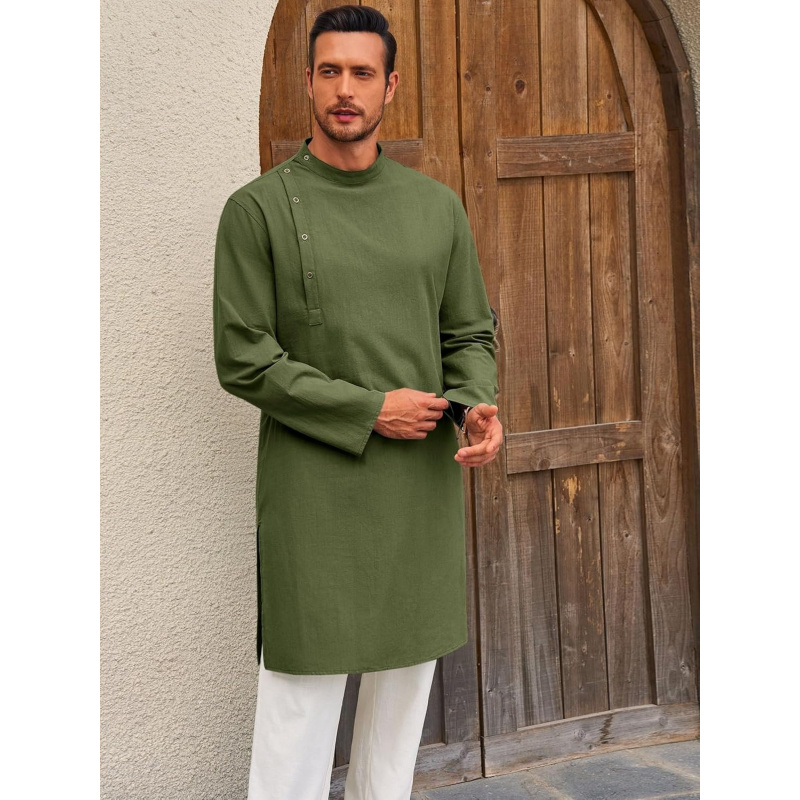 Mens Kaftan Thobe Robe Long Sl - đánh giá và giá Kurta Men Cotton