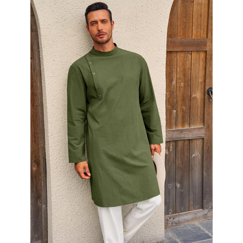 Mens Kaftan Thobe Robe Long Sl - đánh giá và giá Kurta Men Cotton