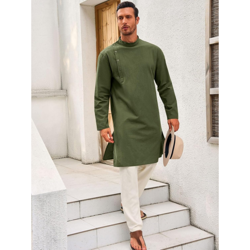 Mens Kaftan Thobe Robe Long Sl - đánh giá và giá Kurta Men Cotton
