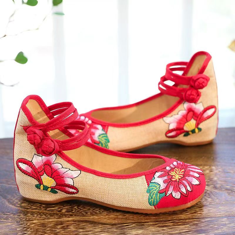 Woman Wedges Embroidered Cloth - đánh giá và giá Ethnic Fabric
