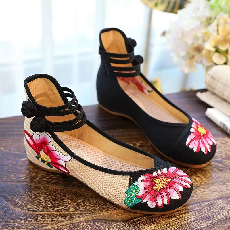 Woman Wedges Embroidered Cloth - đánh giá và giá Ethnic Fabric