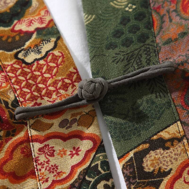 Ethnic Style Print Yukata Men  - đánh giá và giá Ethnic Fabric